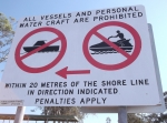 Vessels and P/Watercraft Warning sign.
